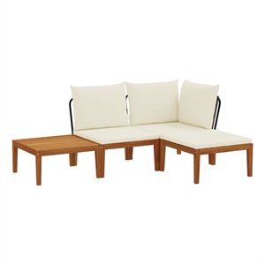 vidaXL 4 pcs Solid Acacia Wood & Rope Natural