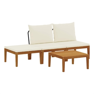 vidaXL 4 pcs Solid Acacia Wood & Rope Natural