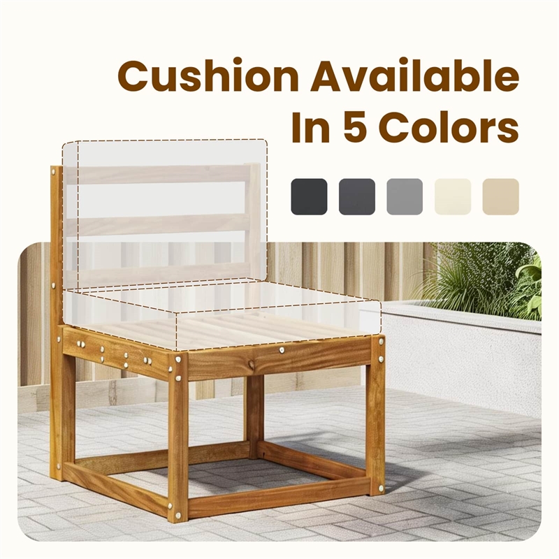 vidaXL 2 Piece Outdoor Middle Sofa Solid Acacia Wood