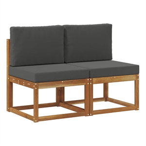 vidaXL 2 Piece Outdoor Middle Sofa Solid Acacia Wood