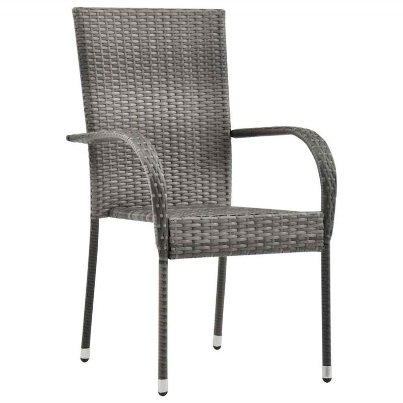 vidaXL Garden Dining Set 5 pcs Grey Powder-Coated Steel