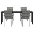 vidaXL Garden Dining Set 5 pcs Grey Powder-Coated Steel