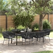 vidaXL Garden Dining Set 7 pcs Black Powder-Coated Steel