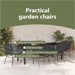 vidaXL Garden Dining Set 7 pcs Black Powder-Coated Steel