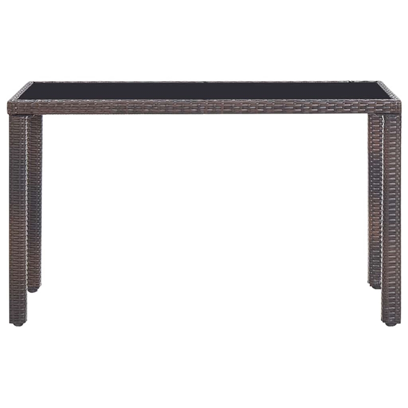 vidaXL 5 Piece Patio Dining Set with Cushions Poly Rattan Brown