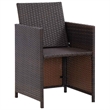 vidaXL 5 Piece Patio Dining Set with Cushions Poly Rattan Brown