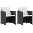 vidaXL 5 Piece Patio Dining Set with Cushions Poly Rattan Black