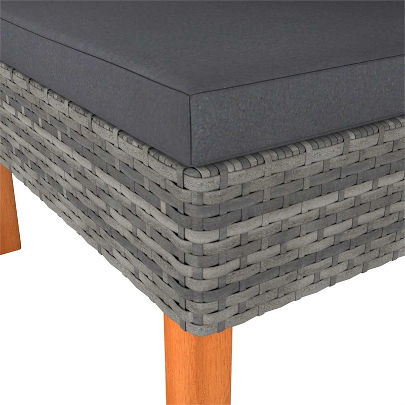 vidaXL Corner Sofa Poly Rattan and Solid Eucalyptus Wood