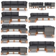 vidaXL Corner Sofa Poly Rattan and Solid Eucalyptus Wood