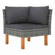 vidaXL Corner Sofa Poly Rattan and Solid Eucalyptus Wood