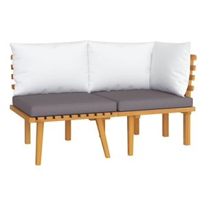 vidaXL 2 Piece Patio Lounge Set with Cushions Solid Acacia Wood