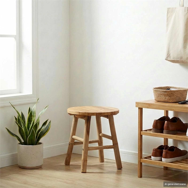 vidaXL Garden Stool Natural 14.96 x 16.54 in Bamboo
