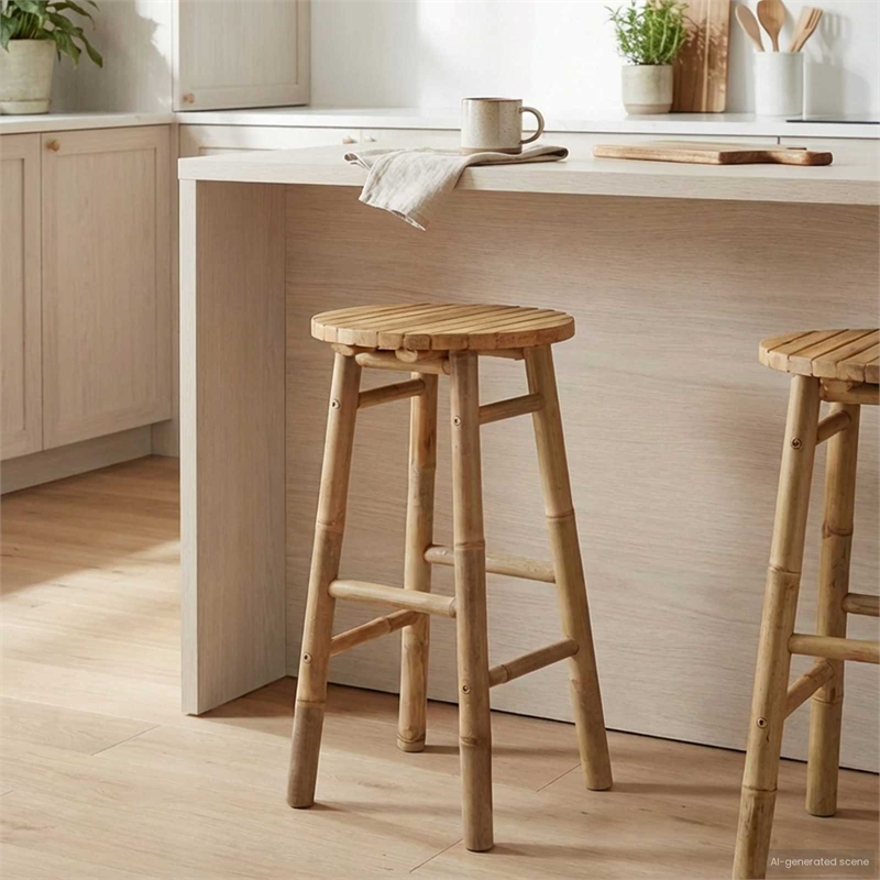 vidaXL Garden Stool Natural 14.96 x 26.77 in Bamboo