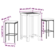 vidaXL 3 Piece Patio Bar Set Gray Solid Wood Acacia and Poly Rattan