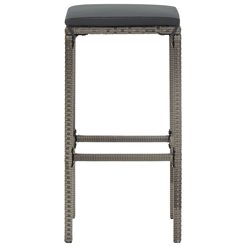 vidaXL 3 Piece Patio Bar Set Gray Solid Wood Acacia and Poly Rattan