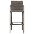 vidaXL 3 Piece Patio Bar Set Gray Solid Wood Acacia and Poly Rattan
