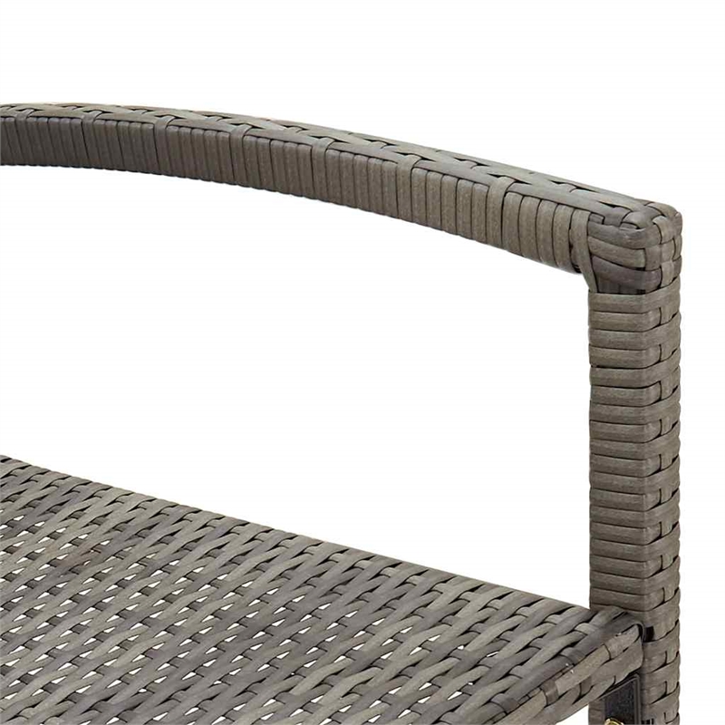 vidaXL 3 Piece Patio Bar Set Gray Solid Wood Acacia and Poly Rattan