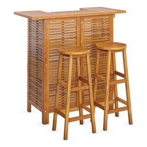 vidaXL 3 Piece Patio Bar Set Solid Wood Acacia