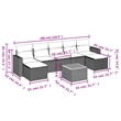 vidaXL 8 Piece Patio Sofa Set with Cushions Black Poly Rattan