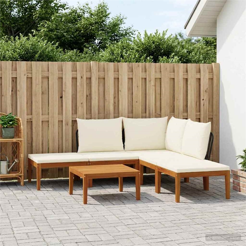 vidaXL 6 pcs Solid Acacia Wood & Rope Natural
