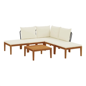 vidaXL 6 pcs Solid Acacia Wood & Rope Natural