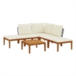 vidaXL 6 pcs Solid Acacia Wood & Rope Natural