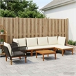 vidaXL 7 pcs Solid Acacia Wood & Rope Natural