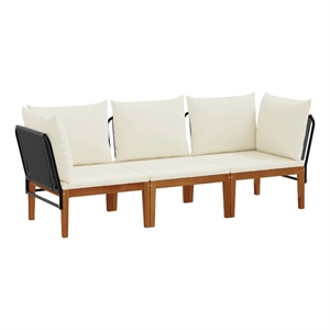 vidaXL 3 pcs Solid Acacia Wood & Rope Natural