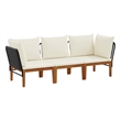 vidaXL 3 pcs Solid Acacia Wood & Rope Natural