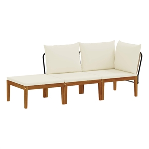 vidaXL 3 pcs Solid Acacia Wood & Rope Natural