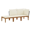 vidaXL 3 pcs Solid Acacia Wood & Rope Natural