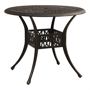vidaXL Patio Table Bronze 35.4&quotx35.4&quotx29.1&quot Cast Aluminum