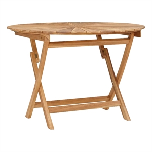 vidaXL Folding Garden Table Natural 43.31 x 29.53 in Solid Teak Wood