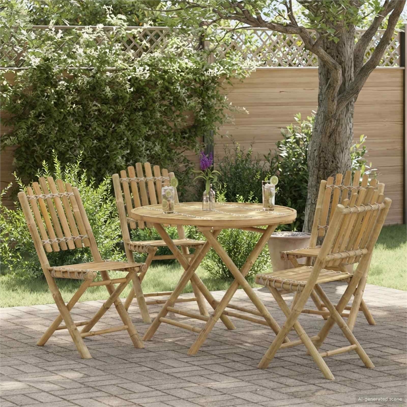 vidaXL Garden Table Natural 31.50 x 27.56 in Bamboo