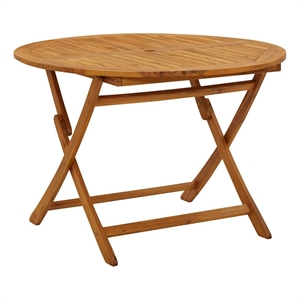 vidaXL Folding Garden Table 43.3&quot Solid Acacia Wood