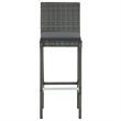 vidaXL 5 Piece Patio Bar Set with Cushions Poly Rattan Gray