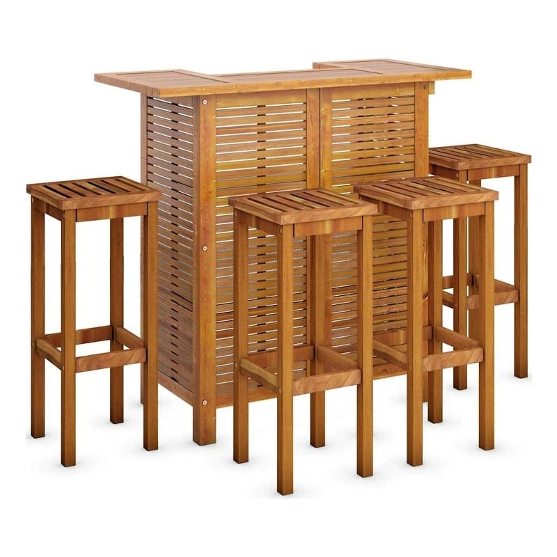 vidaXL 5 Piece Patio Bar Set Solid Wood Acacia