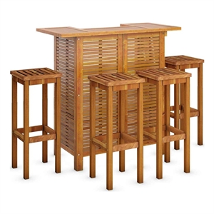 vidaXL 5 Piece Patio Bar Set Solid Wood Acacia