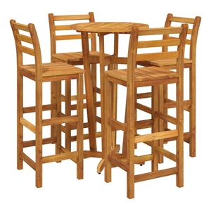 vidaXL 5 Piece Patio Bar Set Solid Wood Acacia