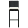 vidaXL 3 Piece Patio Bar Set Black Solid Wood Acacia and Poly Rattan