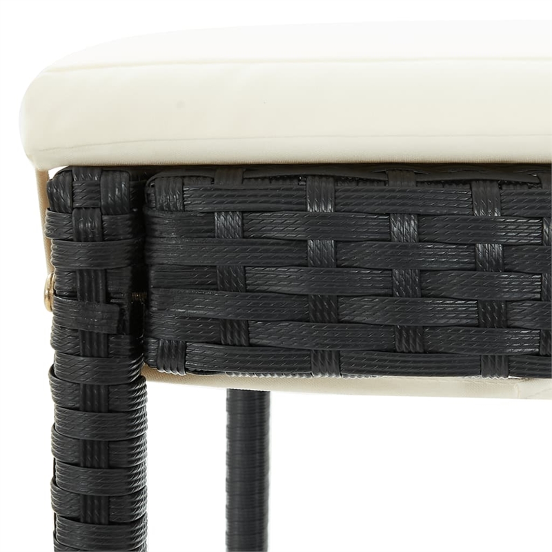 vidaXL 3 Piece Patio Bar Set Black Solid Wood Acacia and Poly Rattan