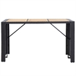 vidaXL 7 Piece Patio Bar Set with Cushions Poly Rattan Black