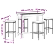 vidaXL 5 Piece Patio Bar Set Gray Solid Wood Acacia and Poly Rattan