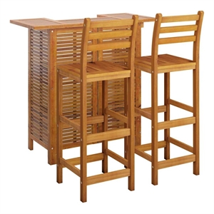 vidaXL 3 Piece Patio Bar Set Solid Wood Acacia