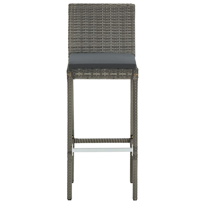 vidaXL 5 Piece Patio Bar Set Gray Solid Wood Acacia and Poly Rattan