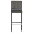 vidaXL 5 Piece Patio Bar Set Gray Solid Wood Acacia and Poly Rattan