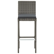 vidaXL 5 Piece Patio Bar Set Gray Solid Wood Acacia and Poly Rattan