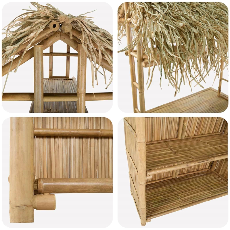 vidaXL Outdoor Bar Table Natural 45.28 x 37.40 x 84.65 in Bamboo