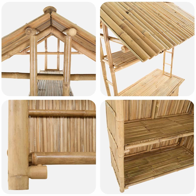 vidaXL Outdoor Bar Table Natural 45.28 x 37.40 x 84.25 in Bamboo