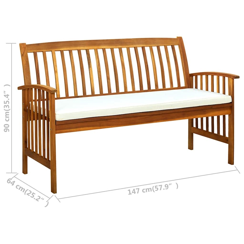 vidaXL Patio Bench with Cushion 57.9